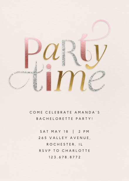 Interweave - bachelorette party invitation