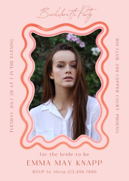 Mod frame - bachelorette party invitation