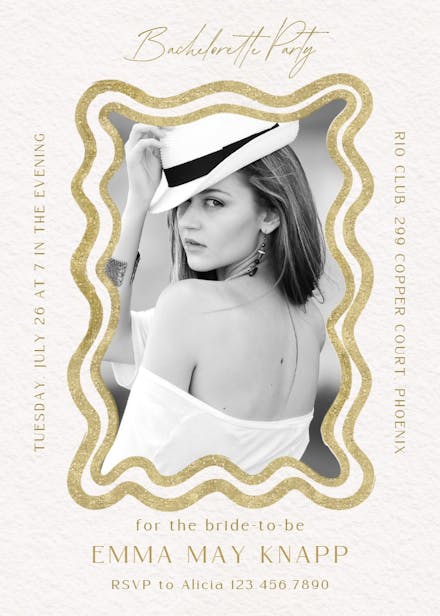 Mod frame - bachelorette party invitation