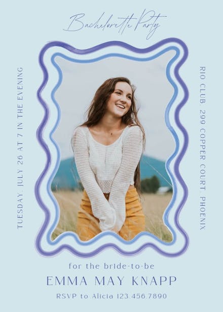 Mod frame - bachelorette party invitation