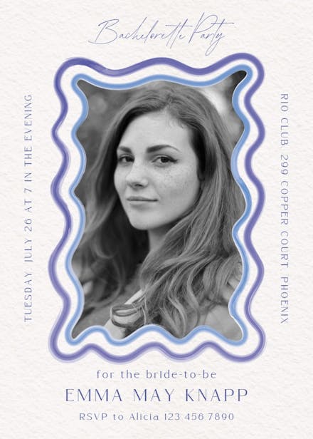 Mod frame - bachelorette party invitation