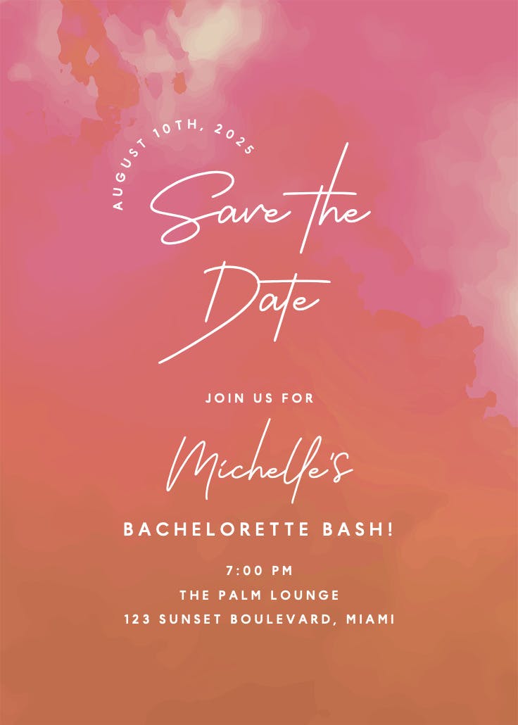 Night time -  invitación para despedida de soltera