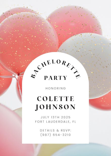 Pop-ular party - bachelorette party invitation