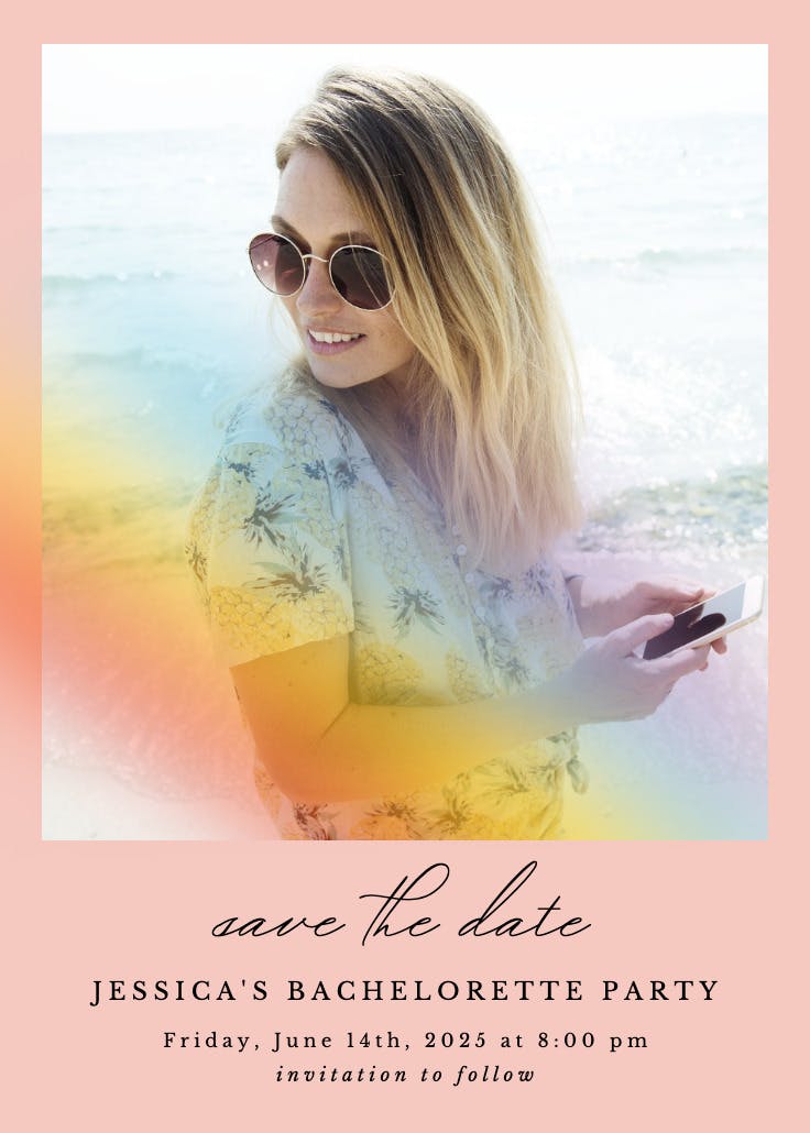 Rainbow light - bachelorette party invitation