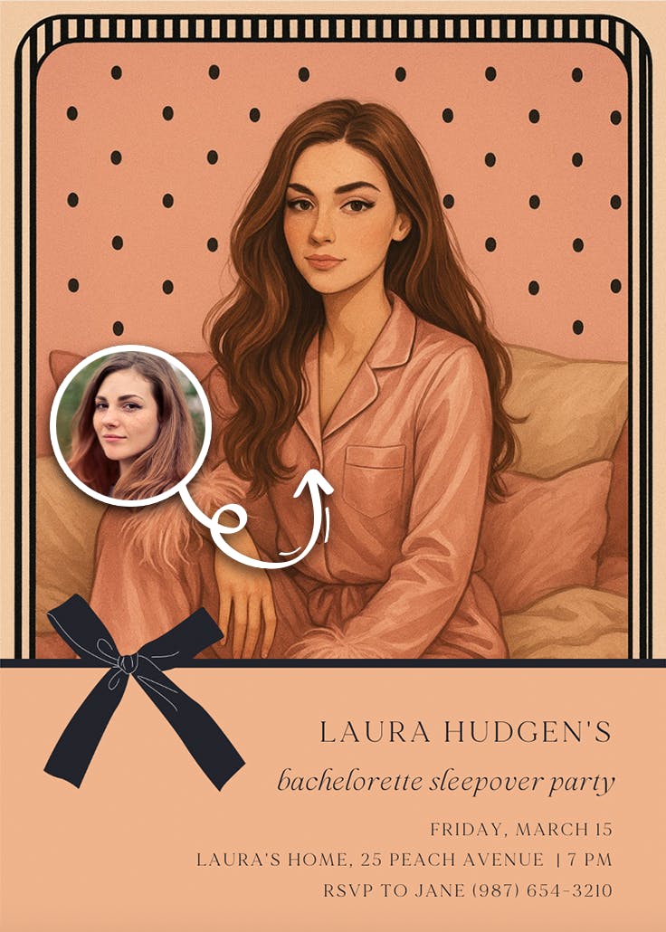 Retro pink -  invitación para despedida de soltera