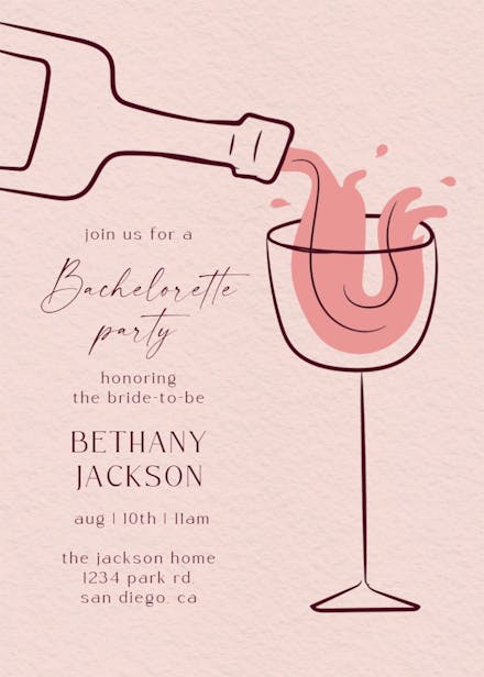 Rosé soirée - bachelorette party invitation