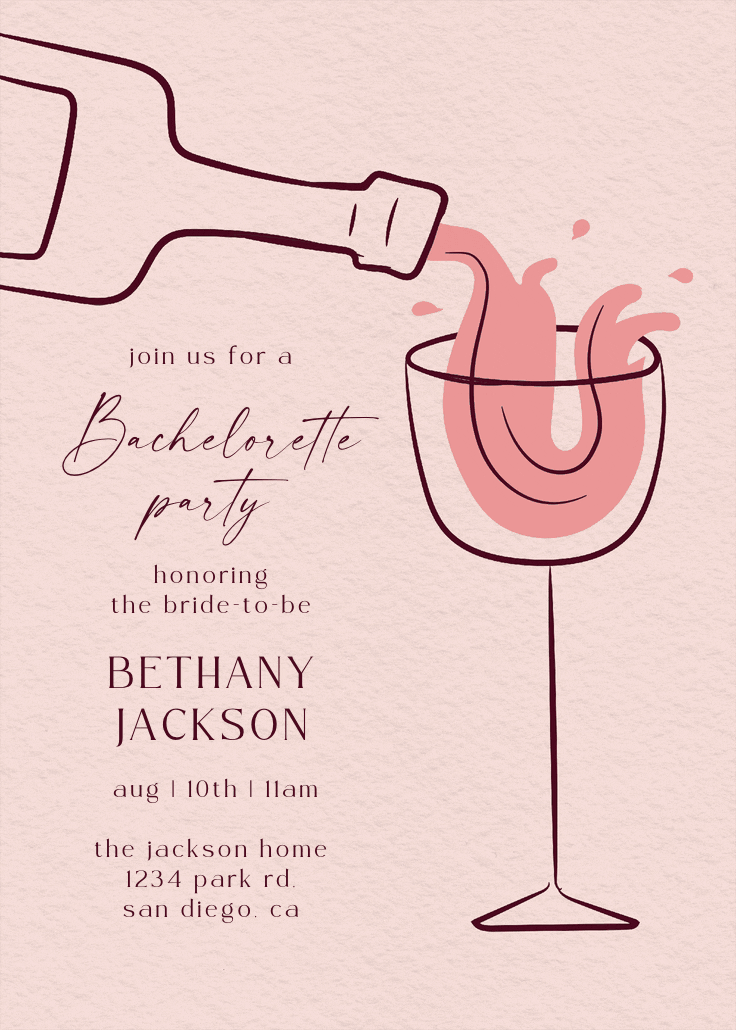 Rosé soirée -  invitación para despedida de soltera