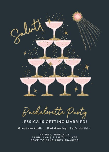 Salut - bridal shower invitation
