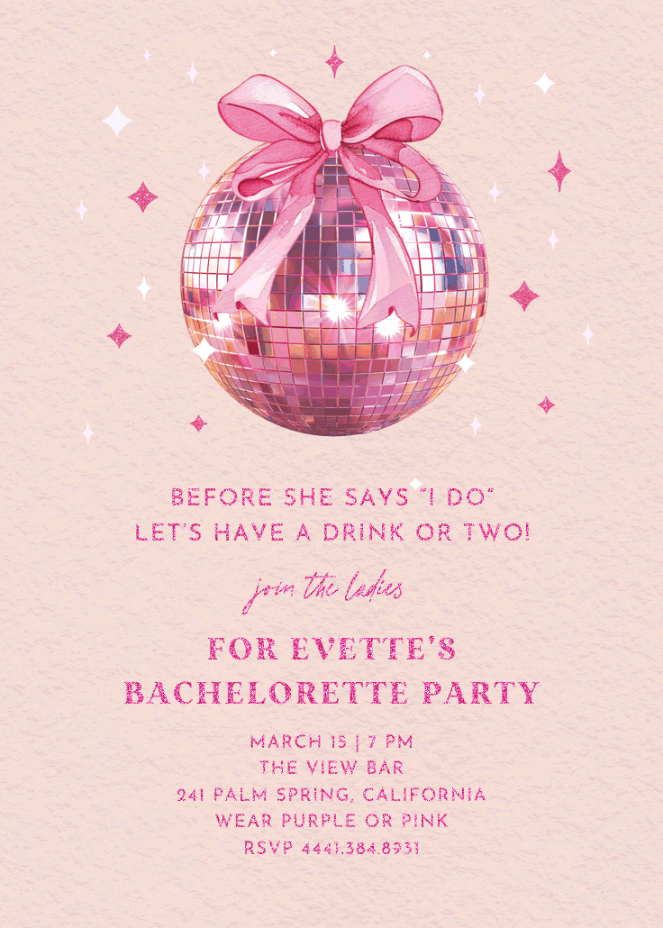 Shine on -  invitación para despedida de soltera