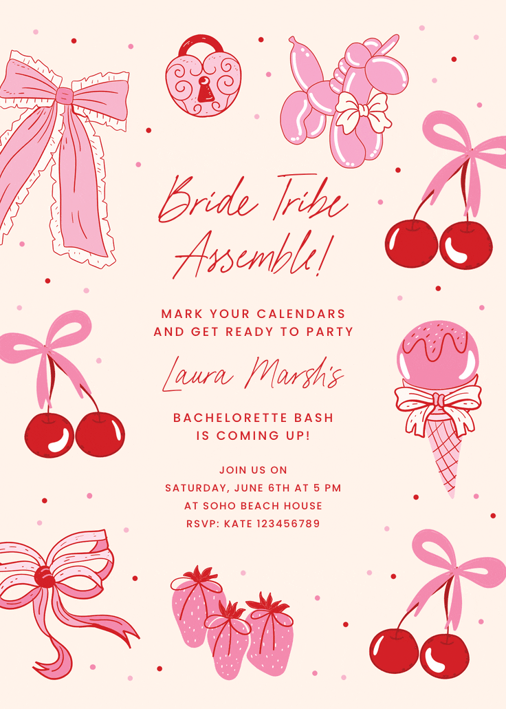 Simple bouquet -  invitación para despedida de soltera