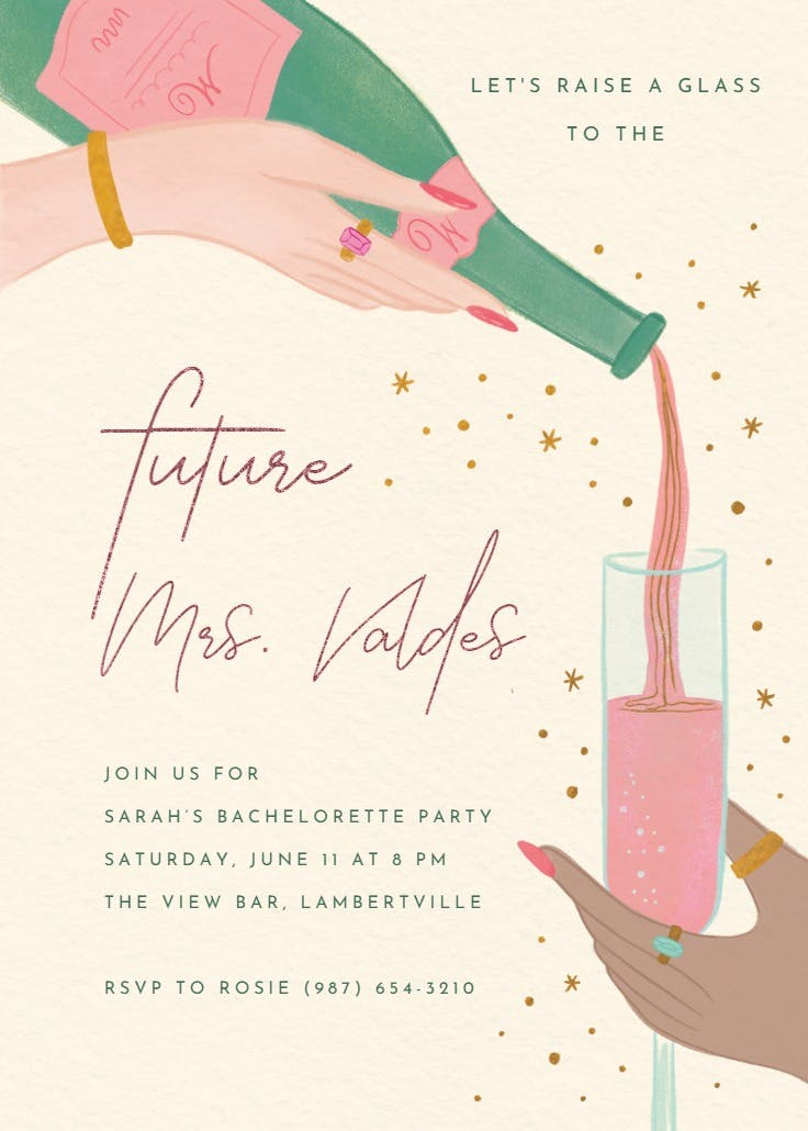 Sip happens - bachelorette party invitation