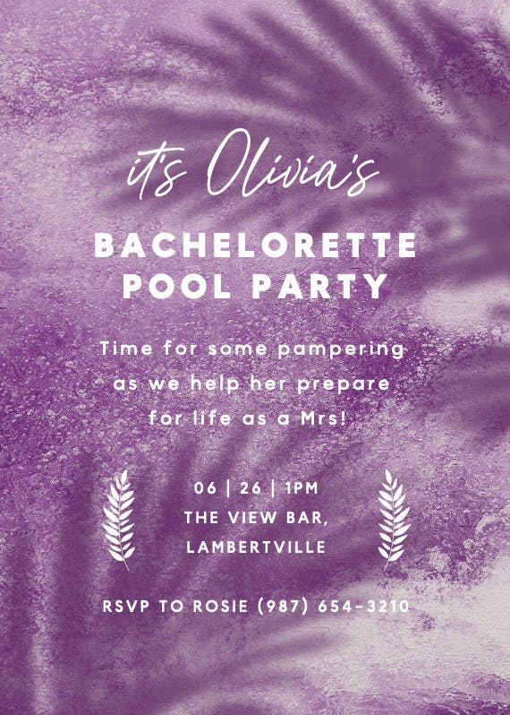 Soak and socialize - bachelorette party invitation