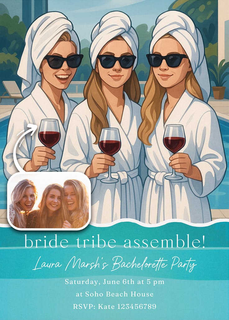 Spa day -  invitación para despedida de soltera