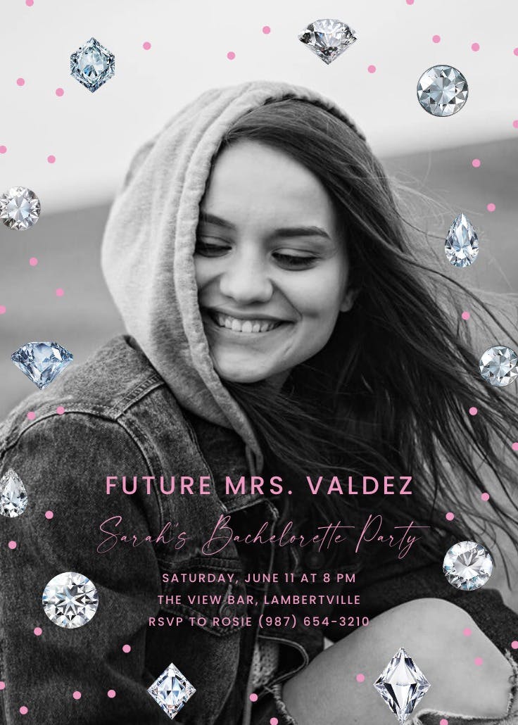 Sparkling girl -  invitación para despedida de soltera