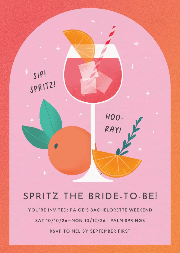 Spritz and sunshine - 招待状