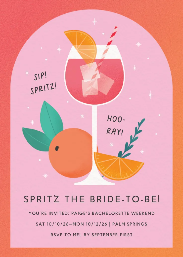 Spritz and sunshine - zaproszenie