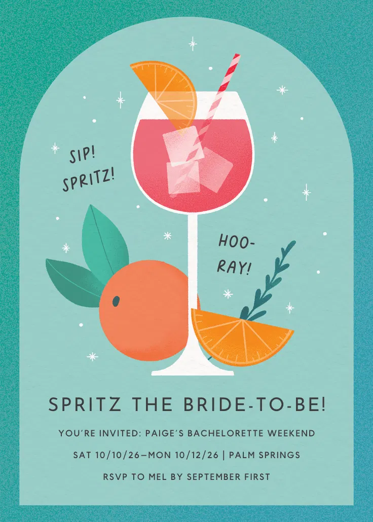 Spritz and sunshine - 招待状