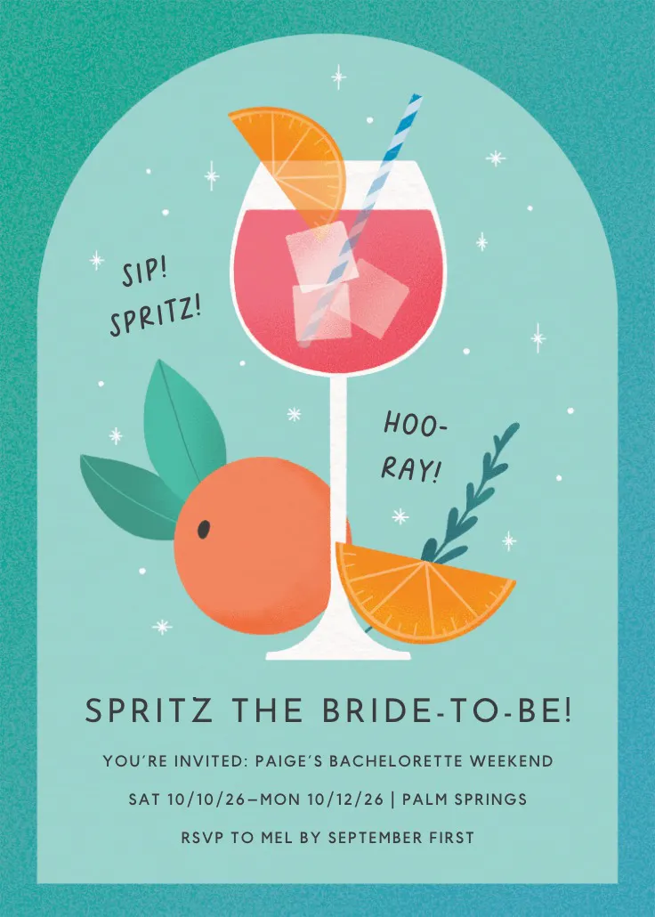 Spritz and sunshine - undangan