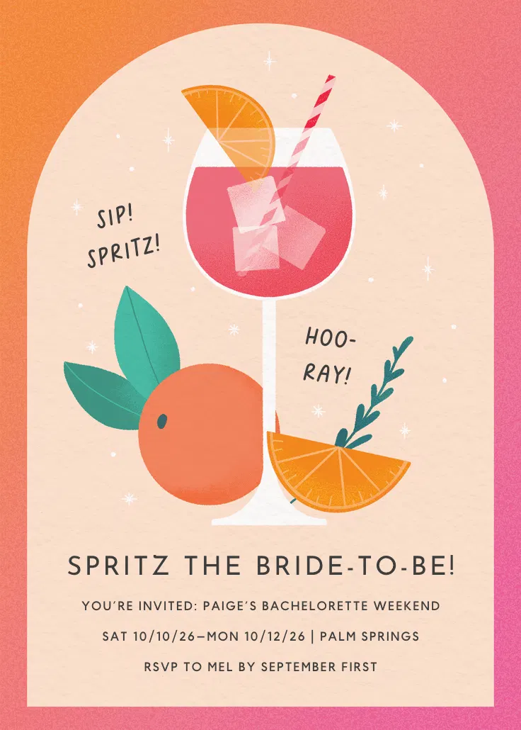 Spritz and sunshine - 招待状