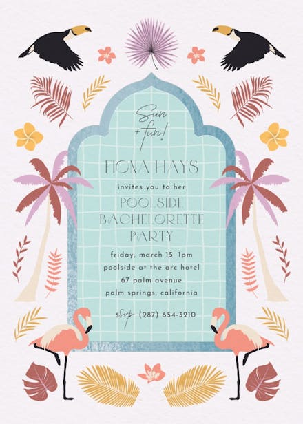 Tropical vibe - bachelorette party invitation