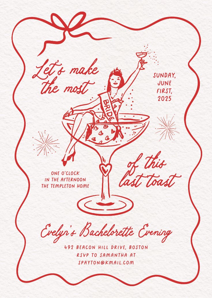 Ultimate champagne -  invitación para despedida de soltera