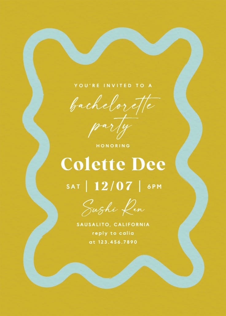 Wavy frame -  invitación para despedida de soltera