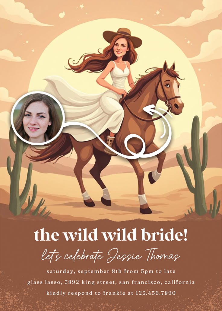 Wild wild bride - printable party invitation