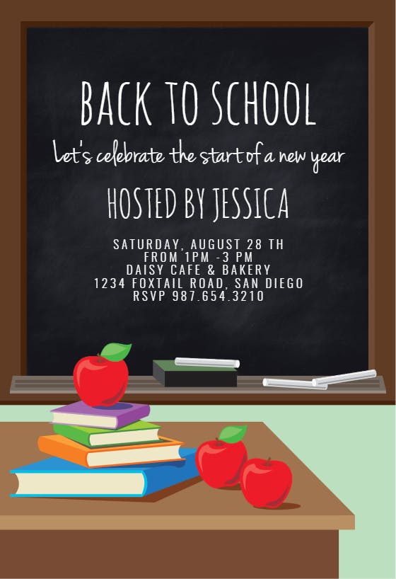 Back to class - back to school invitation