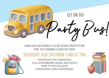 Back to school clip art - back to school invitation