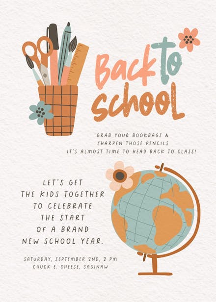 Blosoom class - back to school invitation