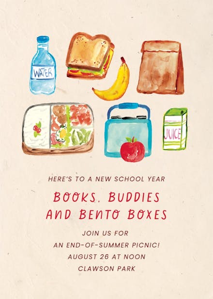 Books & buddies - back to school invitation