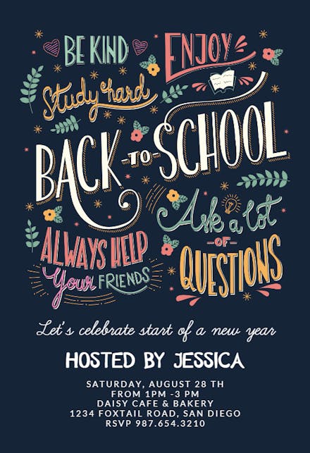 Chalk Chat - Back to School Invitation