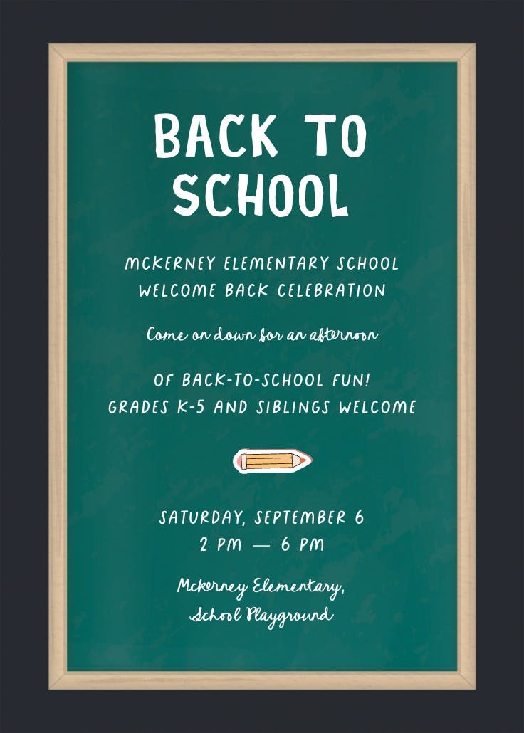 Cheerful chalkboard - party invitation