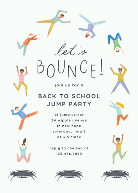 Jump into fun! - back to school invitation