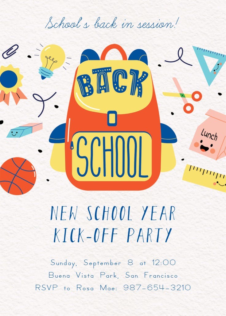 Kick off the year - back to school invitation