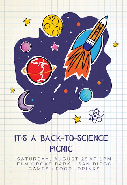 Learning Is a Blast - Back to School Invitation