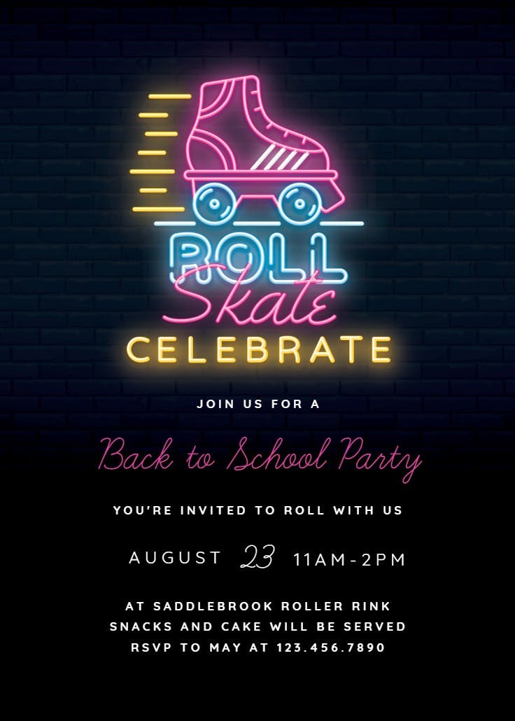 On a roll - back to school invitation