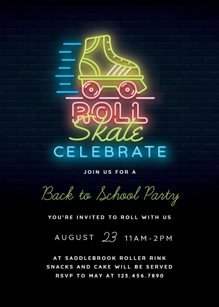 On a roll - back to school invitation