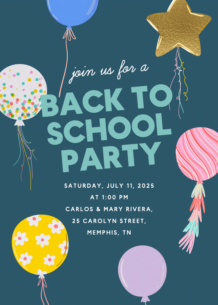 Party poppin - invitación para brunch