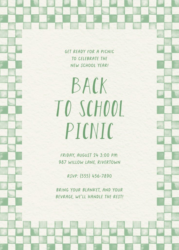 Picnic fun - invitación para brunch