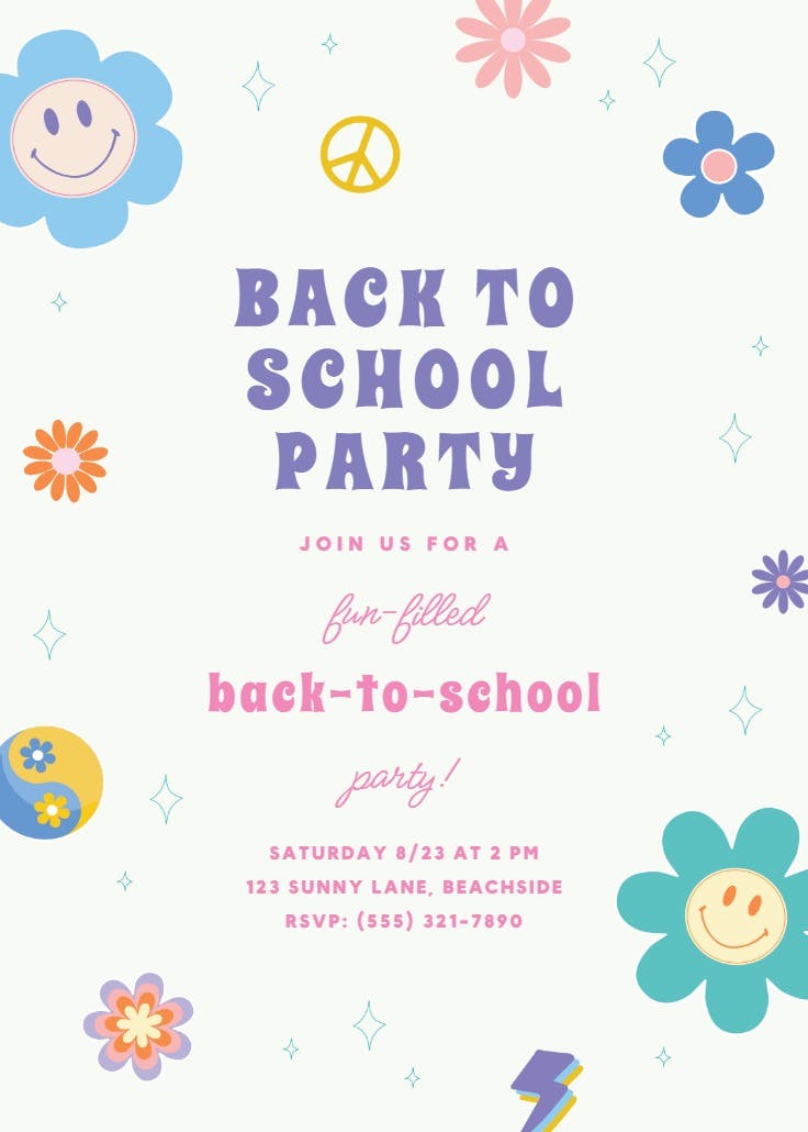 Ready, set, learn - back to school invitation