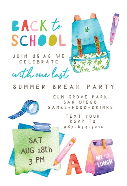 Ready for school - Back to School Invitation