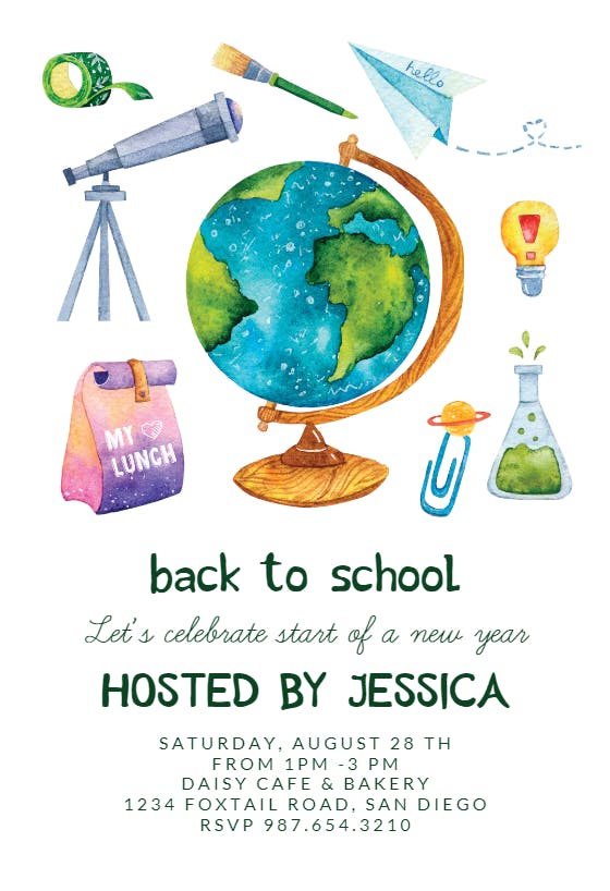 Ready to learn - back to school invitation