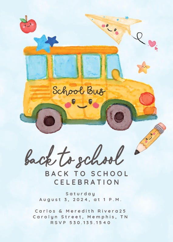 School daze - back to school invitation
