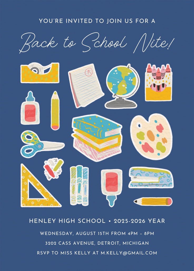 School stickers -  school invitation