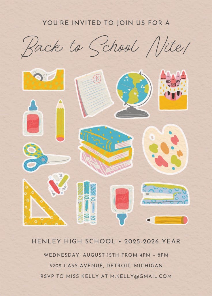 School stickers - invitación para brunch