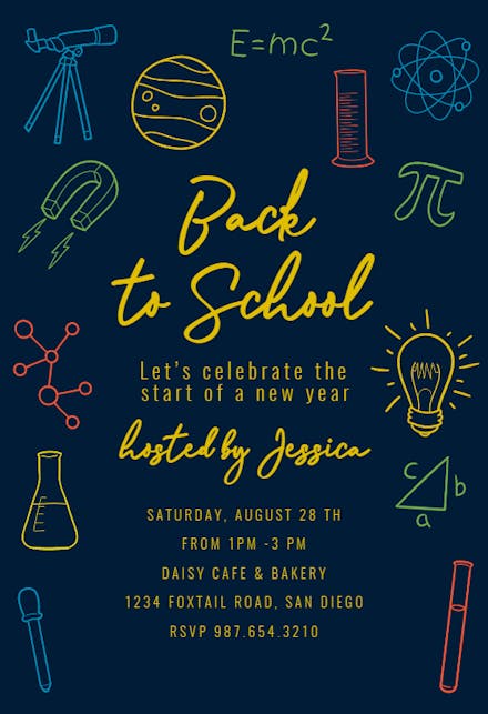 Science party - Back to School Invitation