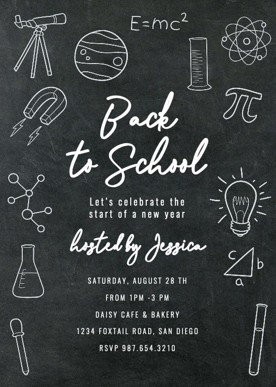 Science party -  invitación para brunch