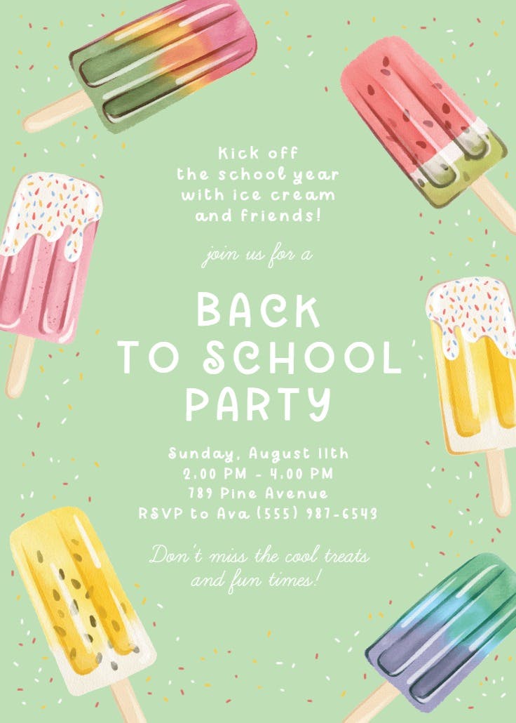 Sweet start - back to school invitation