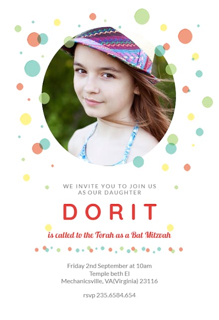 Balloon drop - bar & bat mitzvah invitation